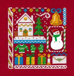 Broderikit Tavla Sampler Mini sampler. Snögubbe.