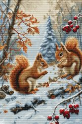 Broderikit Tavla Ekorrarnas glädje