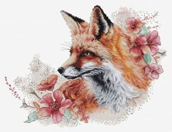 Broderikit Tavla The sly fox - Räv i blommor