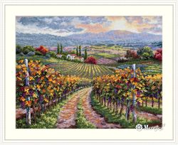 Broderikit Tavla Vineyard Hill - Vingård