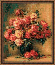 Broderikit Tavla Bouquet of Roses efter P.A.Renoir's Painting