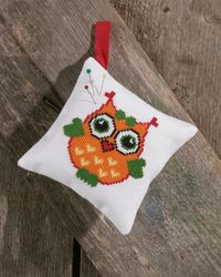 Broderikit Nåldyna Orange Uggla