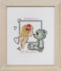 Broderikit Tavla Födelsetavla Flicka