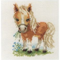 Broderikit Tavla Vit man ponny
