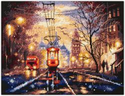 Broderikit Tavla Night tram - Nattspårvagn