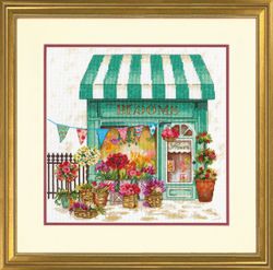 Broderikit Tavla  Blooms Flower Shop - Blomsteraffär i full bloom