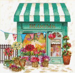 Broderikit Tavla  Blooms Flower Shop - Blomsteraffär i full bloom