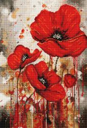 Broderikit Tavla The Vibration of Poppies - Trio Vallmo 1