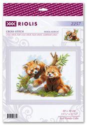 Broderikit Tavla Red Panda Cubs- Röda pandaungar