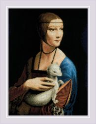 Broderikit Tavla Lady with an Ermine after L. da Vinci's Painting