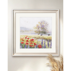 Broderikit Tavla Summer Watercolors. Swifts - Sommarmorgon med doft av blommor