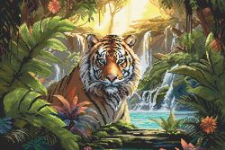 Broderikit Tavla Waterfall Rest - Tiger