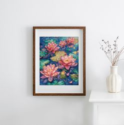 Broderikit Tavla Water lily - Näckros