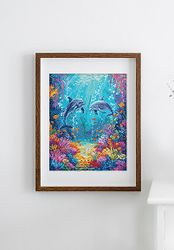 Broderikit Tavla Sea Life - Delfiner