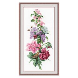 Broderikit Tavla Flower Composition. Peonies - Vertikal komposition. Pioner