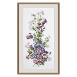 Broderikit Tavla Flower Spring Set - Vertikal komposition av vår blommor