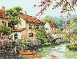 Broderikit Tavla  Village Canal - By vid kanalen