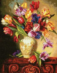 The Gold Collection Broderikit Tavla Parrot Tulips