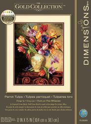 The Gold Collection Broderikit Tavla Parrot Tulips