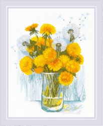 Broderikit Tavla Sunny Dandelions - Maskrosbukett