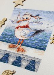 Broderikit Tavla Fiskmås Sjöman