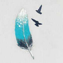 Embroidery - Broderikit - Brodera på kläder - Fjäder