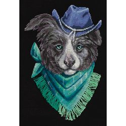 Broderikit Tavla Buddy. Armed and dangerous - Cool hund
