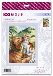 Broderikit Tavla Like Cat and Dog - Katt och hund
