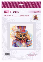 Broderikit Tavla Steampunk Cat - Cool katt i hatten