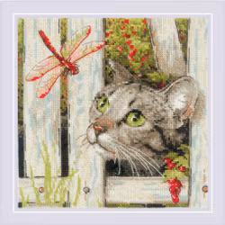 Broderikit Tavla Who are you? - Katt och trollslänga
