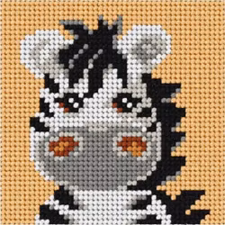 Broderikit för nybörjare En zebra