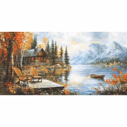 Broderikit Tavla Echoes of a golden season - Ekon av en gyllene säsong