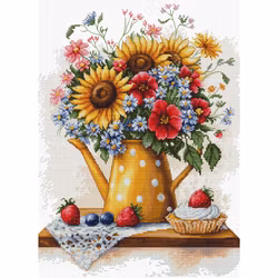 Broderikit Tavla Summer Flowers - Sommarblommor och bär