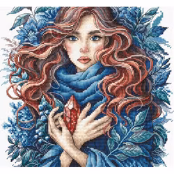Broderikit Tavla Carminea. Guardian of the Vermilion Crystal - Magisk kristall