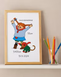 Broderikit Tavla Födelsetavla Pippi