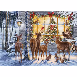 Broderikit Tavla Nosy Neighbours - Jul i stugan