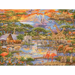 Broderikit Tavla Wild Africa - Vilda Afrika