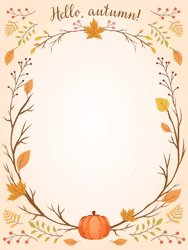 Tryckta broderiväv Aida 5,4 rutor/cm 14 count 21 cm x 30 cm Hello,autumn!