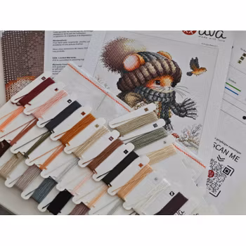 Broderikit Tavla Autumn Fairytale Mouse - Liten mus