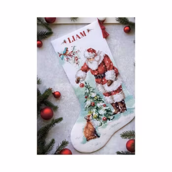 Broderikit Julstrumpa Magical Christmas Stocking - Tomten