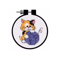 Broderikit till Nybörjare inkl ram - Söt kattunge