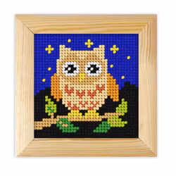 Broderikit för nybörjare Inkl Träram - En uggla