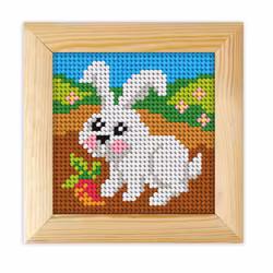 Broderikit för nybörjare Inkl Träram - Vit kanin