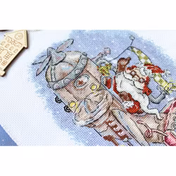 Broderikit Tavla Santa på flygplan