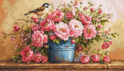 Broderikit Tavla Lush Bouquet of Flowers - Frodig blombukett