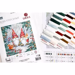 Broderikit Tavla Forest Friends - Skogstomtar