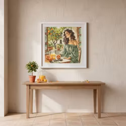 Broderikit Tavla Window to the Garden - Fönster mot trädgården