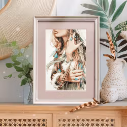 Broderikit Tavla Boho Girl - Boho-tjej