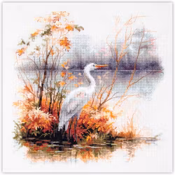 Broderikit Tavla White Heron - Vit häger