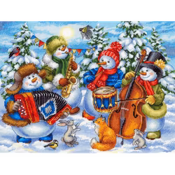 Broderikit Tavla Merry orchestra - Snögubbeorkester